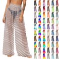 thumbnail image 1 of Pincandy Women See Through Sheer Mesh Pants Beach Swimsuit Bikini Bottom Cover up Party Club Elastic High Waist Wide Leg Pants, 1 of 7
