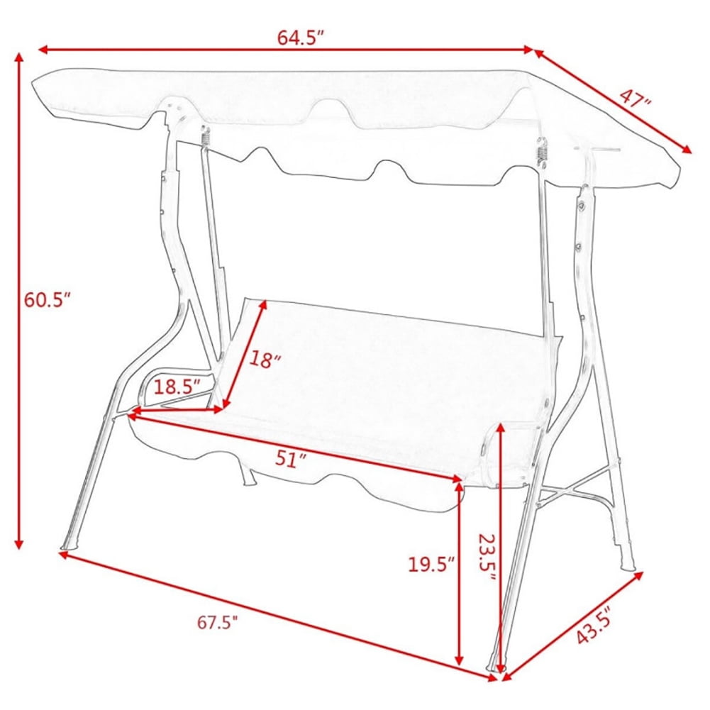 Aimee Lii 3 Seats Patio Canopy Swing, Swing Chair Outdoor, Brown Aimee Lii 3 Seats Patio Canopy Swing, Swing Chair Outdoor, Brown