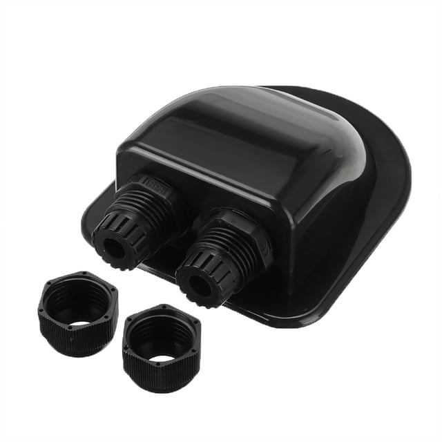 Guardoinrt Solar Panel Double Cable 2 Holes Entry Gland Plastic Box Portable RV Boat Campervan Caravans Camper Motorhome Sealing Black 1Set