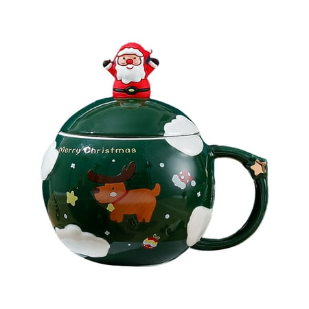 

Cute Christmas Mug With Lid Kawaii Cup Novelty Mug For Coffee Tea And Milk Mug Gift 450ml/15oz