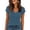 719#Blue, variant on Womens Tops - V Neck T Shirts for Women Slim Fit Ribbed Knit Basic Tops Trendy Casual Summer Tops Short Sleeve Daily Wear Pink XL