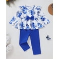 thumbnail image 5 of 2T Baby Girls Clothes 3T Girl 2 Pack Outfits Set Toddler Girl Long Sleeve Top Pants 4PCS Clothing Set Blue, 5 of 6