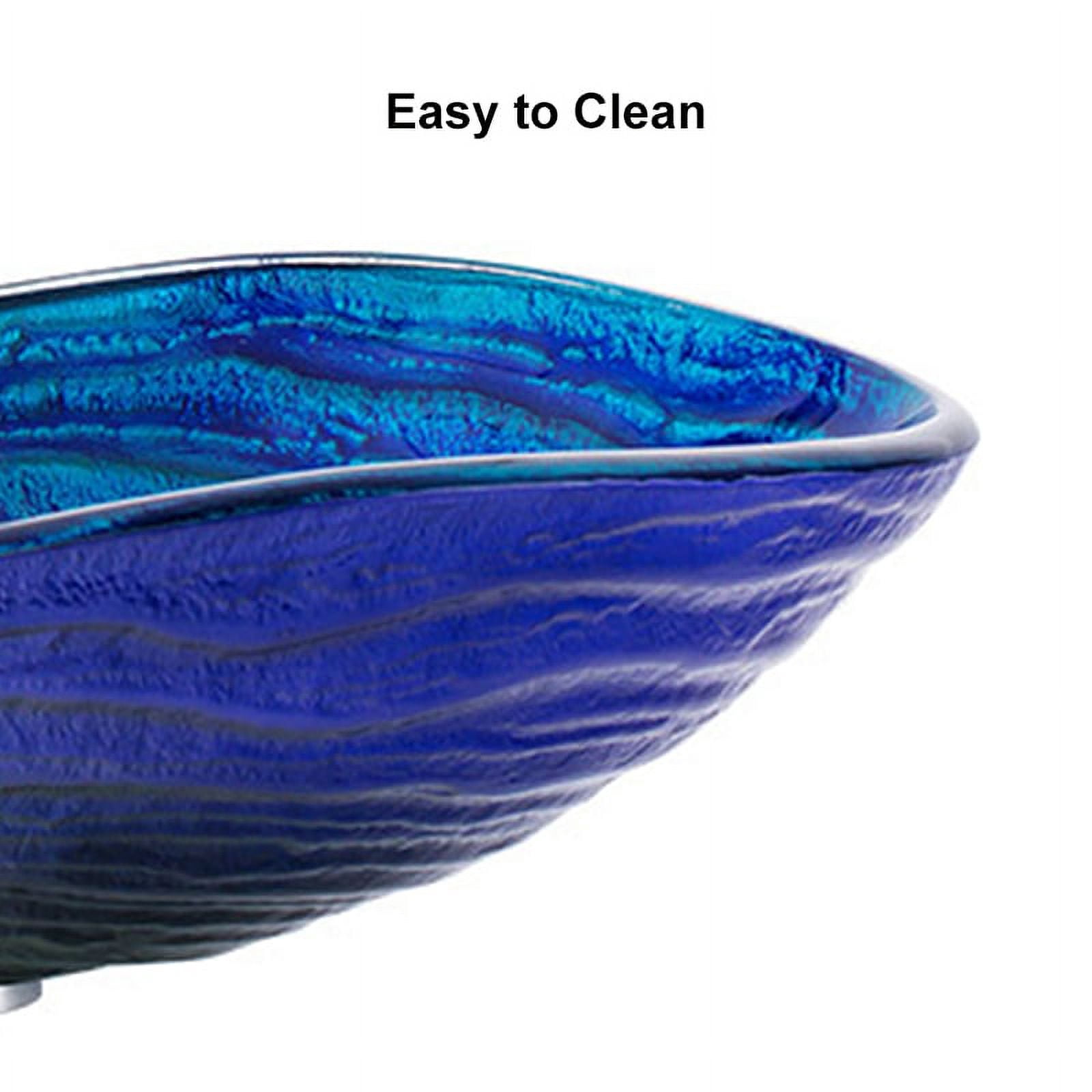 Homary Tempered Glass Multicolor Teardrop-Shaped Bathroom Vessel Sink Wash Sink