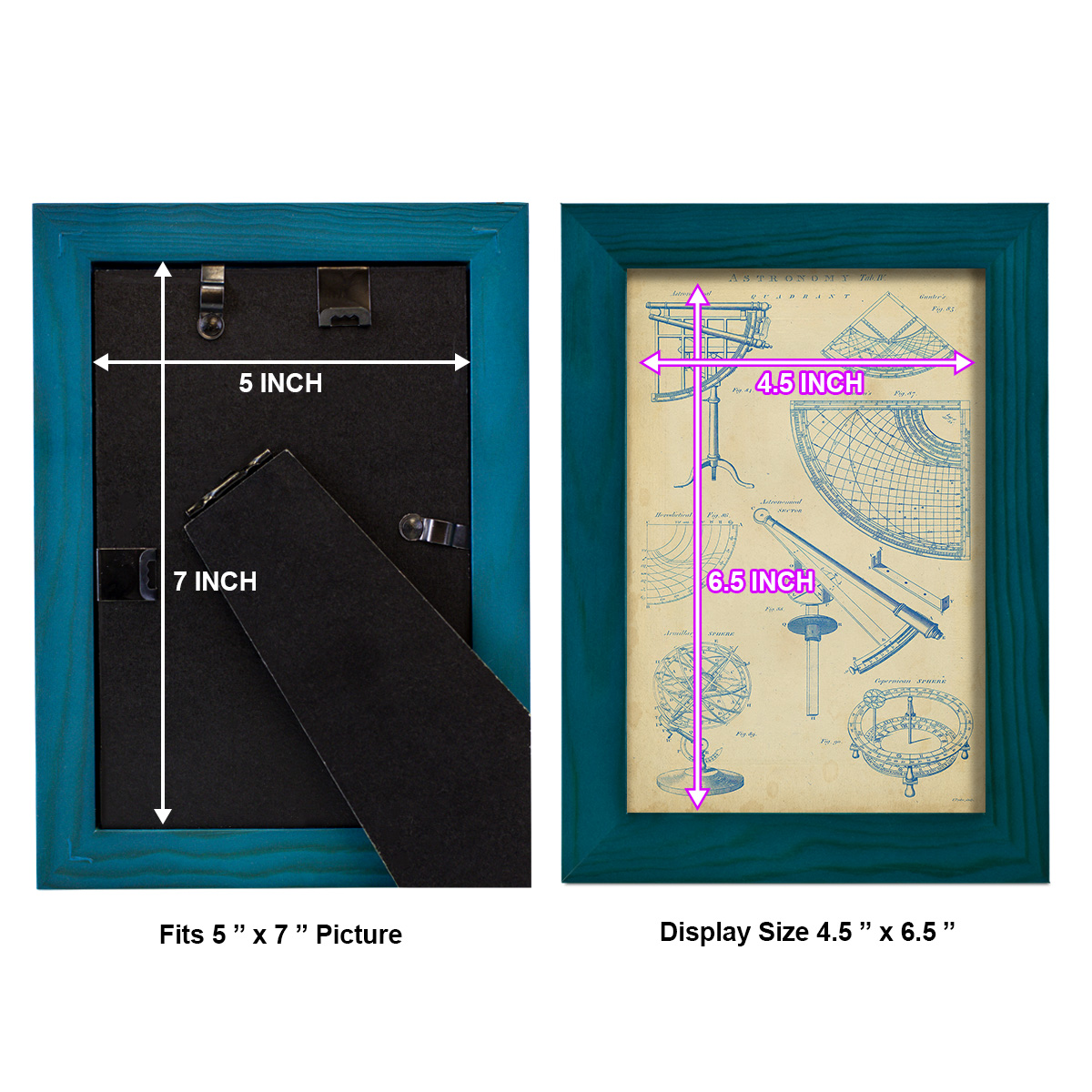 Vintage Astronomy I -Framed Print w/glass-Ocean Blue