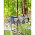 thumbnail image 3 of Boanket Outdoor Tablecloth with Umbrella Hole for Patio/Picnic/Party/Camping, Yellow Black Waterproof Table Cloth Round Cover Washable, Modern Contemporary Floral Art Vintage Dia 54", 3 of 7