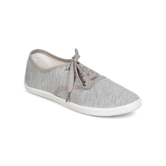 Refresh ED22 Women Fabric Round Toe Classic Lace Up Sneaker - Grey (Size: 8.5)