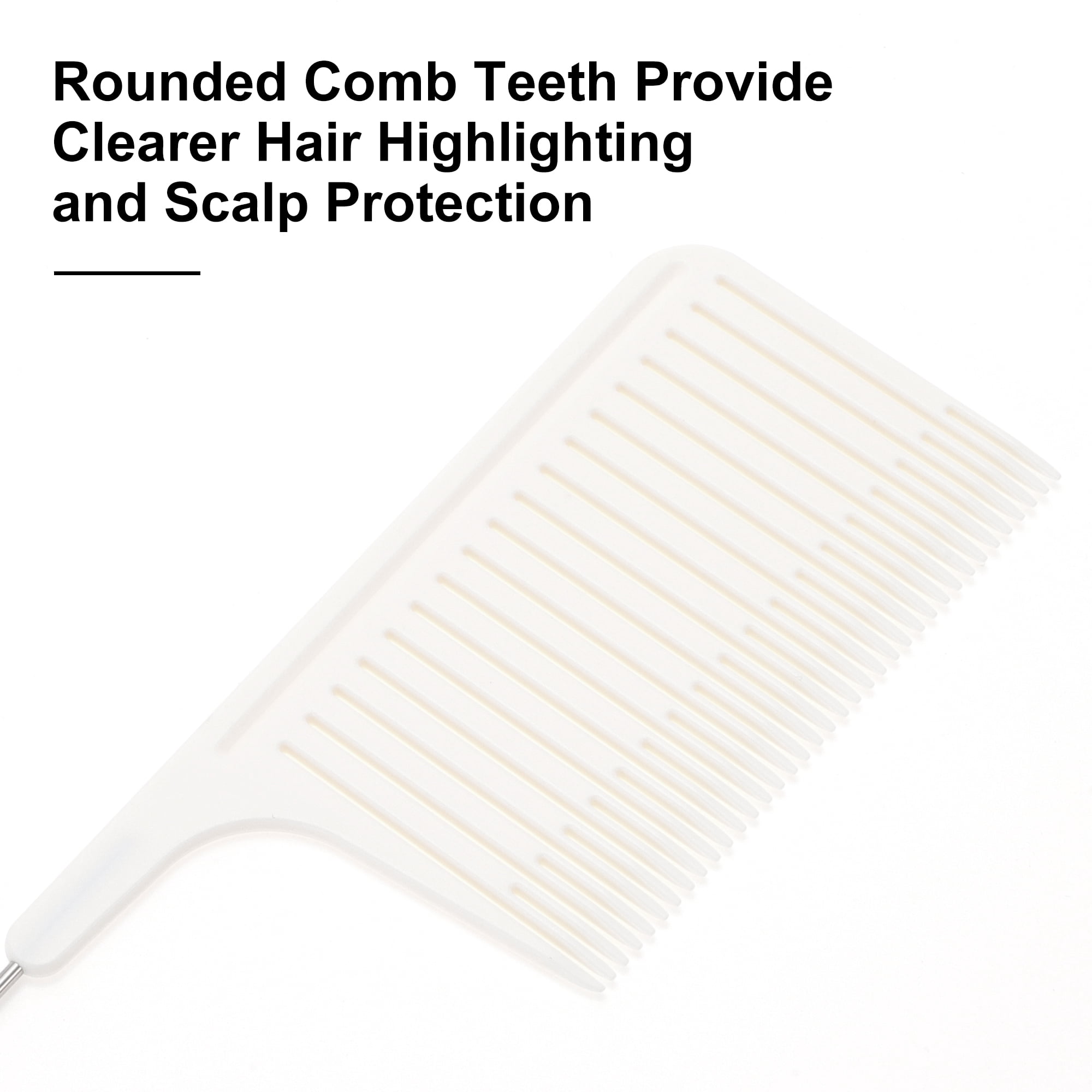 Unique Bargains 1 Pc Hair Highlighting Comb with Stainless Steel Rat Tail Beige