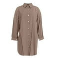 thumbnail image 5 of Seductiva Women Long Sleeve Tops Shirts Women Women's Women Shirt Dress Long Sleeve Up Dress Long Tunic Shirt Tops Casual Collared Blouses Loose Fit Fashion Basic Tees, 5 of 9