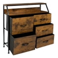 thumbnail image 4 of Comoda Mueble 5 Cajoneras Metal Organizador Madera Marron, 4 of 5