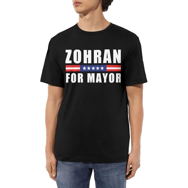 Zohran para Mayor Camisetas de algodón para hombre, camisetas casuales básicas de cuello redondo, camisetas de moda de manga corta.