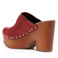 thumbnail image 3 of YDN Women Daily Rivet Studded Closed Toe Mules Platform Chunky Heels Buckled Strap Slip On Sandals Shoes Size 7 Red, 3 of 4