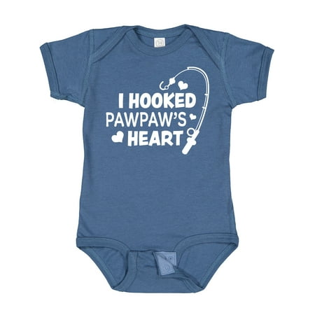 

Inktastic I Hooked Pawpaw s Heart with Fishing Rod Gift Baby Boy or Baby Girl Bodysuit