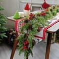 thumbnail image 2 of geerera 6 ft Christmas Cedar Garland, Pine Garland with Artificial Red Berries and Pinecones, for Home Dining Table, Mantel, Porch Winter Christmas Decoration, 2 of 9