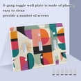 thumbnail image 3 of Yayeee Toggle Light Switch Wall Plate 3-Gang 6.37"x4.48" Decorative Outlet Cover, Beige Abstract, 3 of 7