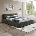 thumbnail image 7 of Pemberly Row Contemporary Soft Olive Chenille Fabric King Bed, 7 of 7
