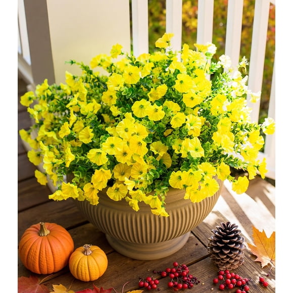 Flores artificiales de otoño HyeFlora Yellow Silk Morning Glory