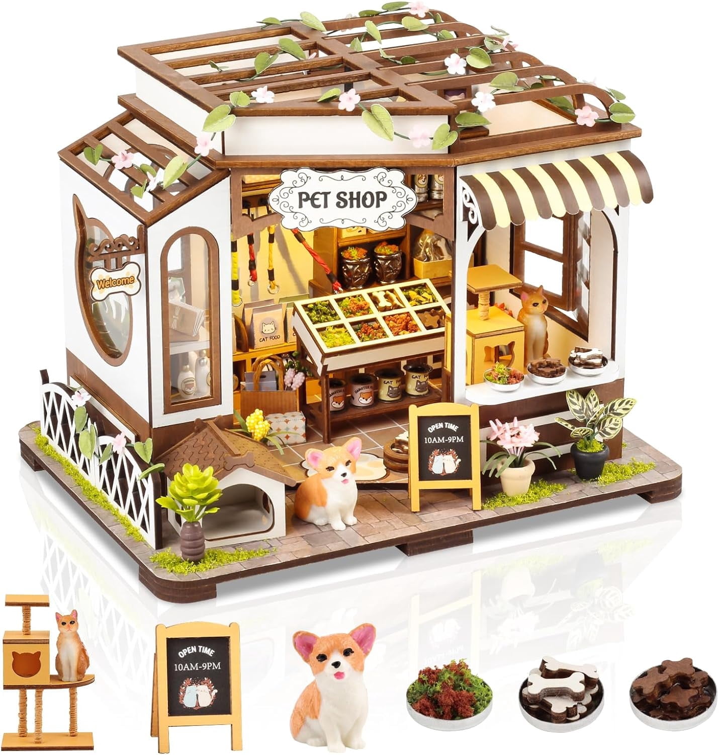 Kit de maison de poupée miniature 3D Rolife NO.17 Cafe, puzzle DIY, artisanat, loisirs créatifs, cadeau incroyable pour femmes et enfants DG162 26 Kit de maison de poupée miniature 3D Rolife NO.17 Cafe, puzzle DIY, artisanat, loisirs créatifs, cadeau incroyable pour femmes et enfants DG162 26