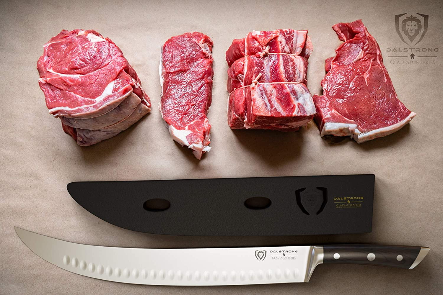 Dalstrong Butcher Knife - 14 inch - Gladiator Series - Cimitar Breaking Knife - Forged High-Carbon German Steel Kitchen Knife - Razor Sharp - Sheath
