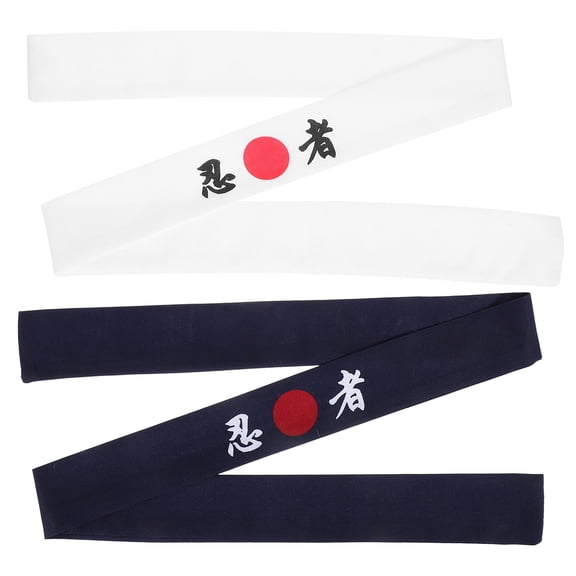 LOLIPPYY 2Pcs Japanese Ninja Headbands For Women Cotton Elastic Band Hair Fixation Yoga