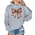 thumbnail image 2 of Football Coquette Bow Hoodie for Women & Teens Game Day Sweatshirt, Gray Hoodie, M, 2 of 8