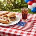 thumbnail image 6 of 4th of July Napkins, 25PCS Red White and Blue Star & Flag Pattern Cocktail Napkins, Patriotic Disposable Tableware for Independence Day Party Decor, 6 of 10
