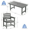 thumbnail image 3 of JUSTLET Outdoor Patio Dining Table, Patio Furniture, Gray (No Chairs), 3 of 5