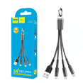 thumbnail image 1 of 3 in 1 Multi USB Charging Short Travel Size 2 ft” Keychain Cord Compatible with Apple iPhone/USB/USB-C/Micro USB Cable, 1 of 5