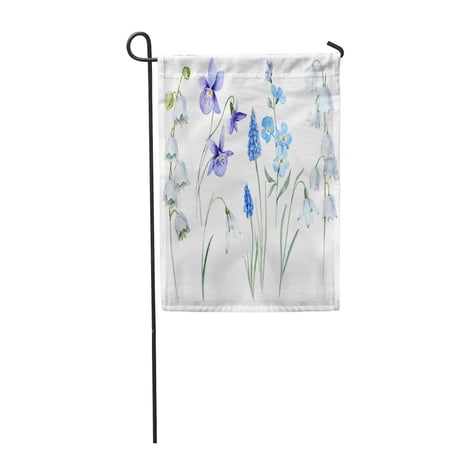 SIDONKU Watercolor Floral Spring Flower Lily of The Valley Violet Snowdrop Garden Flag Decorative Flag House Banner 12x18 inch