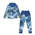 thumbnail image 5 of Uorisanigo 2Pcs Set Long Sleeve Pullover Hoodie and Jogger Sweatpants Casual Kids Boys Girls Fall Winter Forest Snow Wolf Sweatsuit Kids Youth Matching Set, 5 of 7