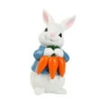 thumbnail image 2 of Figura de conejo de Pascua, adorno decorativo, bonita estatua de conejo de primavera para cumpleaños Conejo zanahoria blanca, 2 of 9