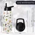 thumbnail image 2 of 32oz Western Stainless Insulated Aater Water Bottle with Straw,Western Cow Skull Gym Hiking Sports Coffee Mug Cup Water Bottles,Western Cow Skull Cowboy Copper Cowgirl Decor Stuff Accessories, 2 of 6