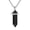 Black, variant on Natural Clear Quartz Gemstone Hexagonal Pointed Reiki Chakra Pendant Necklace 20" High-grade Tin Gift Box