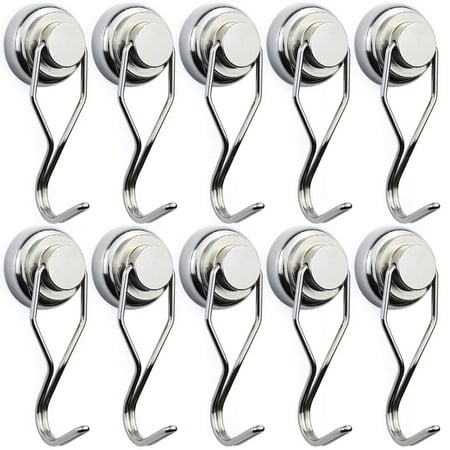 

Swing Magnetic Hook New Upgraded 60LB (10 Pack) Refrigerator Magnetic Hooks Strong Neodymium Magnet Hook Perfect for Refrigerator and Other Magnetic Surfaces 67.5mm(2.66in) in Length