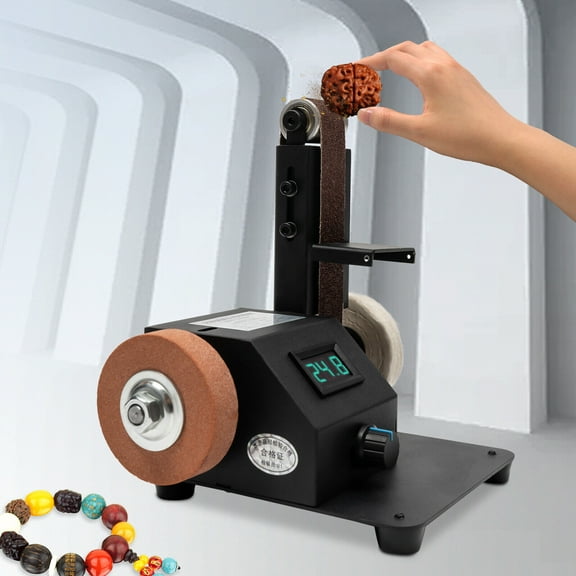 350W Electric Mini Belt Sander DIY  Electric Belt Sander for Knife Making Upgrade Knife Sharpening Belt Sander with 10PCS Abrasive Belt for Wood Metal Knife