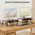 thumbnail image 2 of Monitor Stand for Desk Height Adjustable Computer Monitor Riser with Storage Drawer Wood Computer Monitor Stand for Office and Home Ergonomic Desk Stand for Printer Laptop PC (Wood, 2 of 8