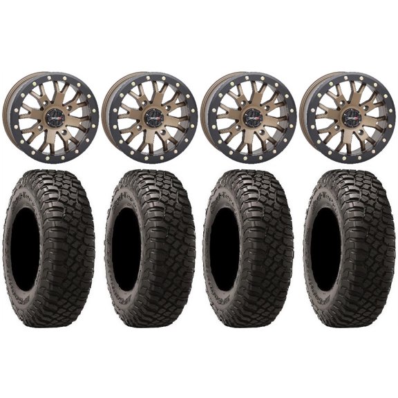 System 3 SB-4 Bronze (4 3) 15" Wheels 32" BFG KM3 Tires Kawasaki Teryx Mule