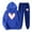 Blue, variant on Xdegoge Womens 2 Piece Lounge Tracksuit Sets Long Sleeve Heart Print Loose Hoodie Oversized Drop Shoulder Hooded Sweatshirt Elastic Waist Baggy Sweatpants Joggers with Pockets Y2K Sweatsuit Outfits