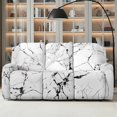 thumbnail image 2 of Xoenoiee White Marble Print Recliner Sofa Covers Recliner Sofa 3 Seater Recliner Couch Covers for 3 Cushion Couch 8 Pieces Washable Stretch Reclining Sofa Slipcovers, 2 of 7