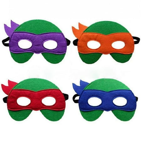 Lot De 4 Masques D'Halloween En Feutre Pour Enfants - Loup Avec Bandeau, Nœud Papillon Et Queue - Accessoire Déguisement Animaux Fête