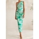 thumbnail image 5 of Vestido PRETTYGARDEN de un solo hombro con fruncido floral verde XL, 5 of 8
