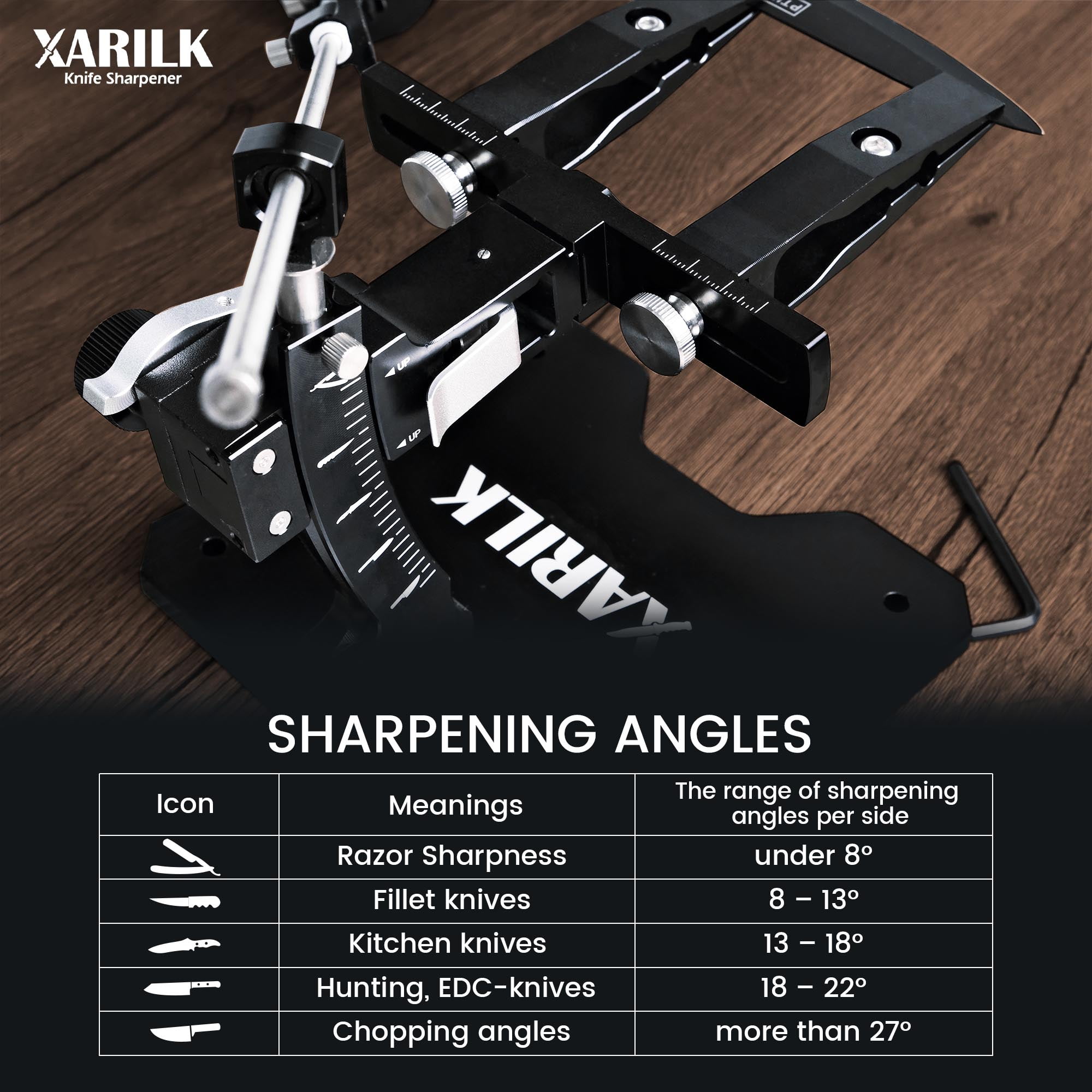 GEN3 Guided Knife Sharpening System, Aluminium | Professional knife sharpener, Knife Sharpening Kit W / 3 Diamond Plates (320#, 800#, 2000#) for For Hunting & Kitchen Knives