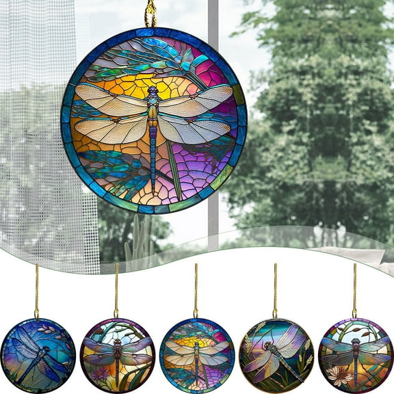 1X Ornament Clearance! Nomeni Colorful Dragonfly Garland Colorful Acrylic Plate Decoration Festival Pendant A, Room Decor Promotion Sale!