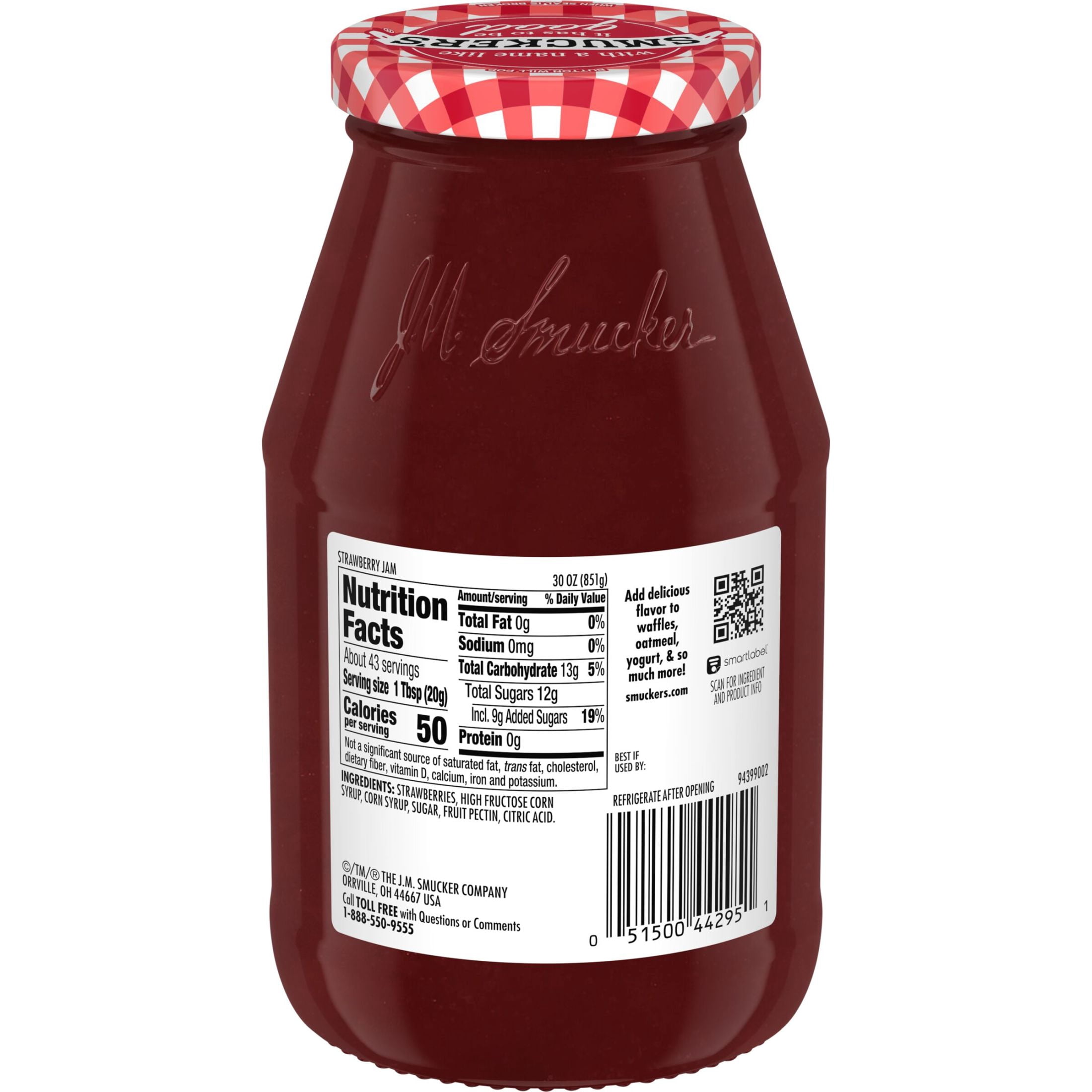 (12 pack) Smucker’s Strawberry Jam, 30 oz Jar