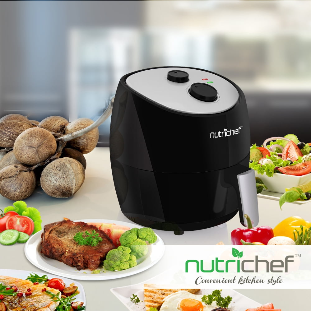 NutriChef PKAIRFR22 - Electric Air Fryer - Oil-Free Kitchen Air Frying with Non-Stick Fry Basket, 3.0L Capacity