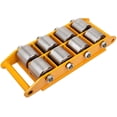 thumbnail image 2 of Industrial Machinery Mover Machine Dolly Skate,12T 26400lbs Heavy Duty Capacity Cargo Trolley Mover, 8 Steel Rollers Cap 360 Degree Rotation, Yellow,2PCS, 2 of 5
