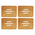 thumbnail image 4 of Porte-savon, 4 Pcs Porte-Savon en Bambou avec Fonctionnalités de Pointe, 4 of 14