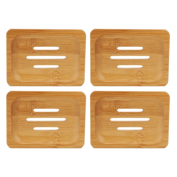 Jabonera De Bambú, Elegante Soporte De Jabón Resistente Al Agua De Bambú, 4 Piezas Para El Hogar Para La Cocina