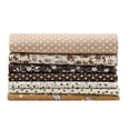 thumbnail image 3 of 7pcs 50*50cm Cotton Fabric DIY Assorted Squares Pre Cut Bedding Kit Quarters Bundle (Brown), 3 of 14