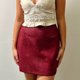thumbnail image 2 of Falda ceñida al cuerpo elegante falda lápiz corta de gamuza de cintura alta para ir de compras, 2 of 6