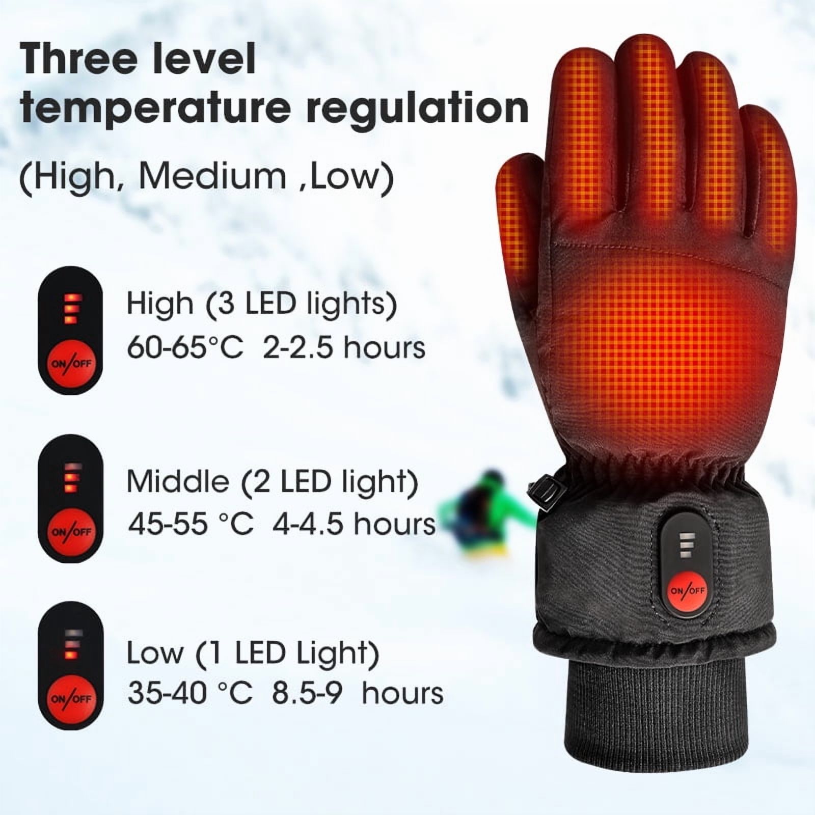 SAVIOR HEAT Electric Heated Gloves for Men Women, 7.4V 2200mAH Rechargeable Battery Heated Work Glove, Touchscreen Winter Hand Warmer Gloves for Motorcycle Skiing Riding Arthritis & Raynaud's